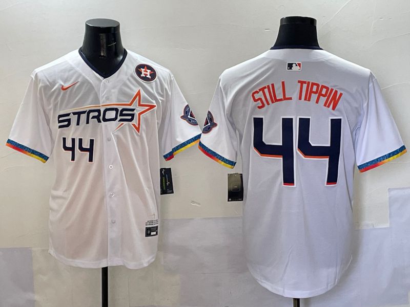 Men Houston Astros #44 Still Tippin White Four generations Joint Name 2025 Nike MLB Jersey style 32->chicago white sox->MLB Jersey